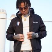 KEEF修身 TGFCLUB美式 街头说唱CHIEF drill高领连帽毛绒冲锋衣夹克