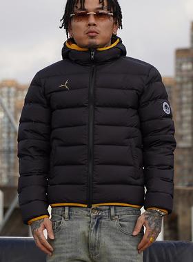 TGFCLUB 美式街头drill高领修身rapper90鸭绒连帽基础羽绒服外套