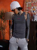 紧身223刺绣弹力男士 TGFCLUB美式 街头嘻哈说唱rapper修身 打底背心