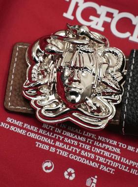 TGFCLUB 美式街头说唱CHIEF KEEF嘻哈街头百搭针扣真皮腰带皮带