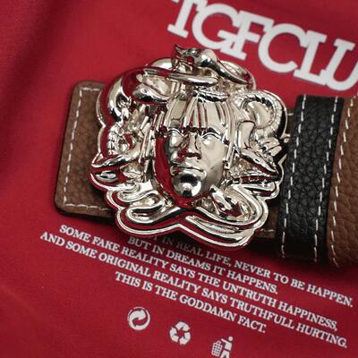 TGFCLUB 美式街头说唱CHIEF KEEF嘻哈街头百搭针扣真皮腰带皮带