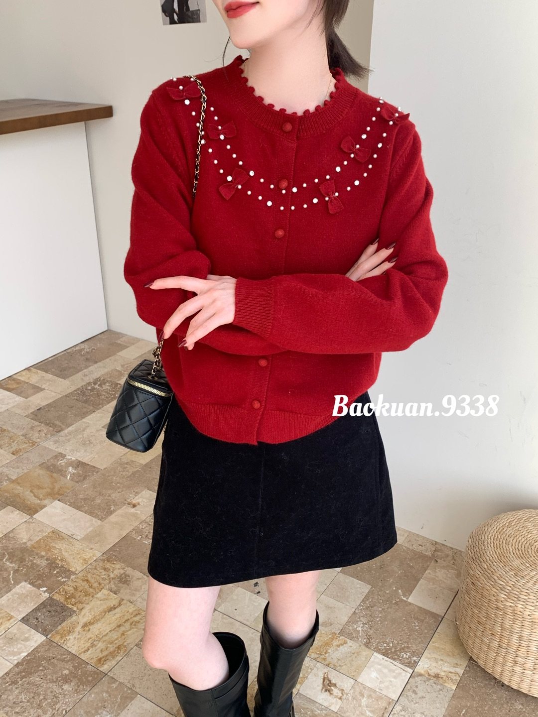 韩版立体蝴蝶结重工钉珠针织开衫2026春装新款女甜美毛衣外套上衣,女装/女士精品,毛针织衫,淘宝优惠券,粉丝福利购,淘宝优惠卷