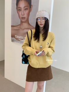 秋冬新款女韩版宽松时尚小清新刺绣开衫百搭休闲保暖线衫毛衣外套