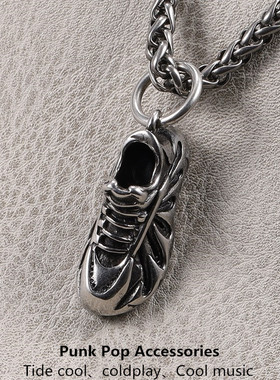 ins日韩球鞋男项链钛钢吊坠