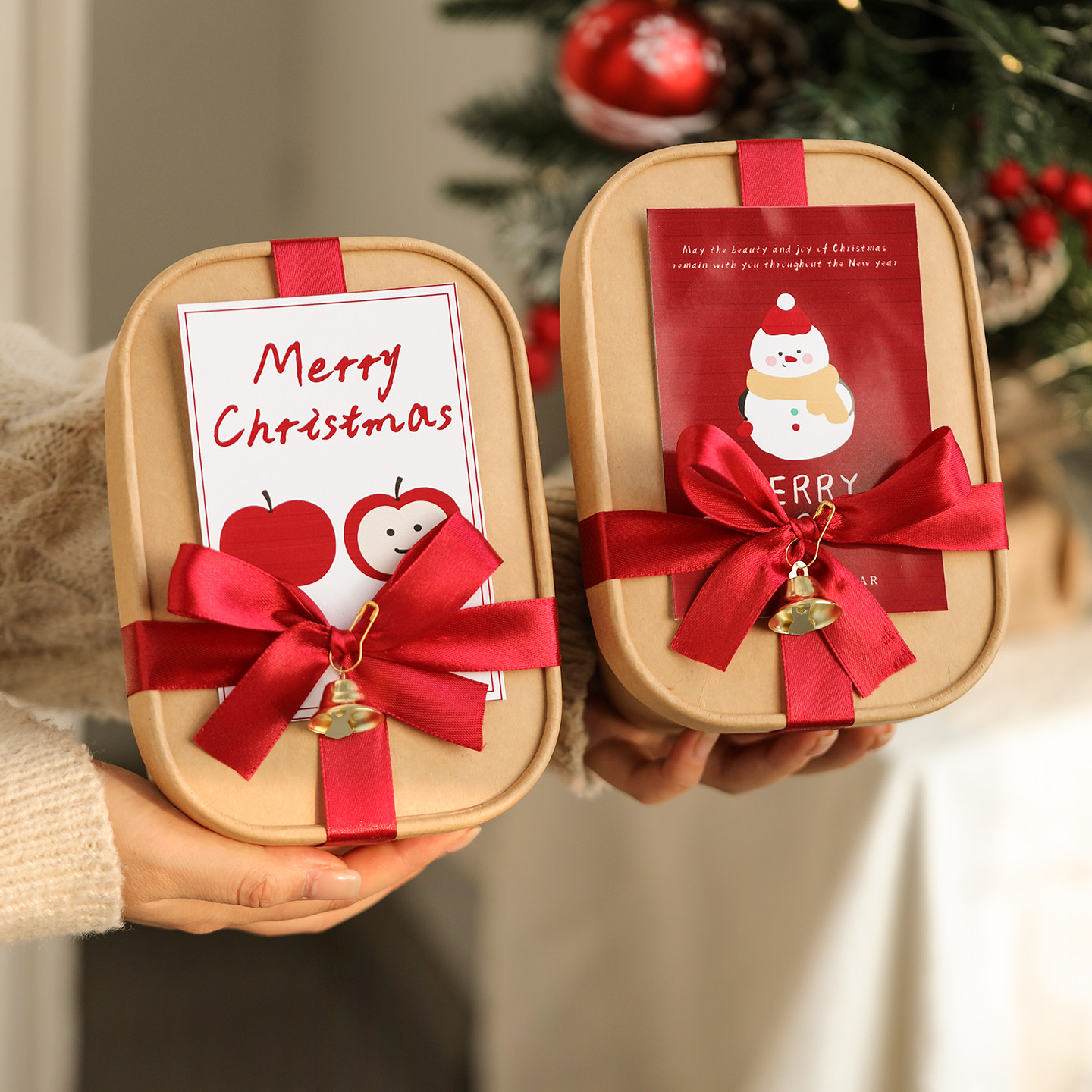 圣诞包装盒牛皮纸糖果盒子饼干巧克力烘焙礼盒马年新年卡片礼品盒