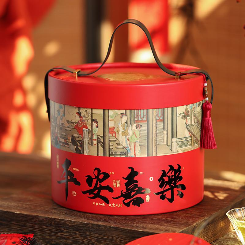 2026新款抱抱桶新年礼盒包装盒空盒礼品盒烘焙糕点饼干圣诞礼品盒