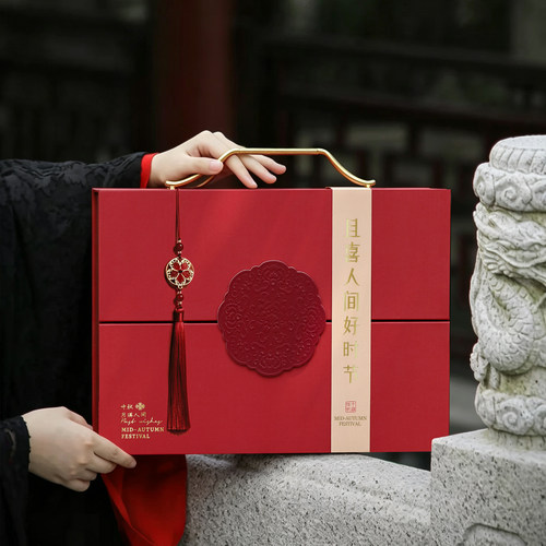 2026新款月饼礼盒8粒蛋黄酥包装盒高档轻奢空盒中秋企业定制硬盒