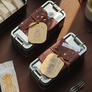 凤梨酥包装盒新年铁盒曲奇饼干盒子吸塑托烘焙食品礼盒马口铁空盒