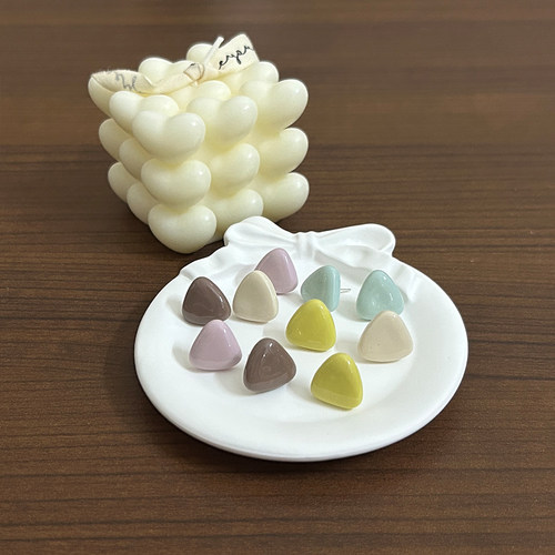 FEN手作可爱简约造型耳钉女多巴胺色甜美小巧耳饰品耳钉