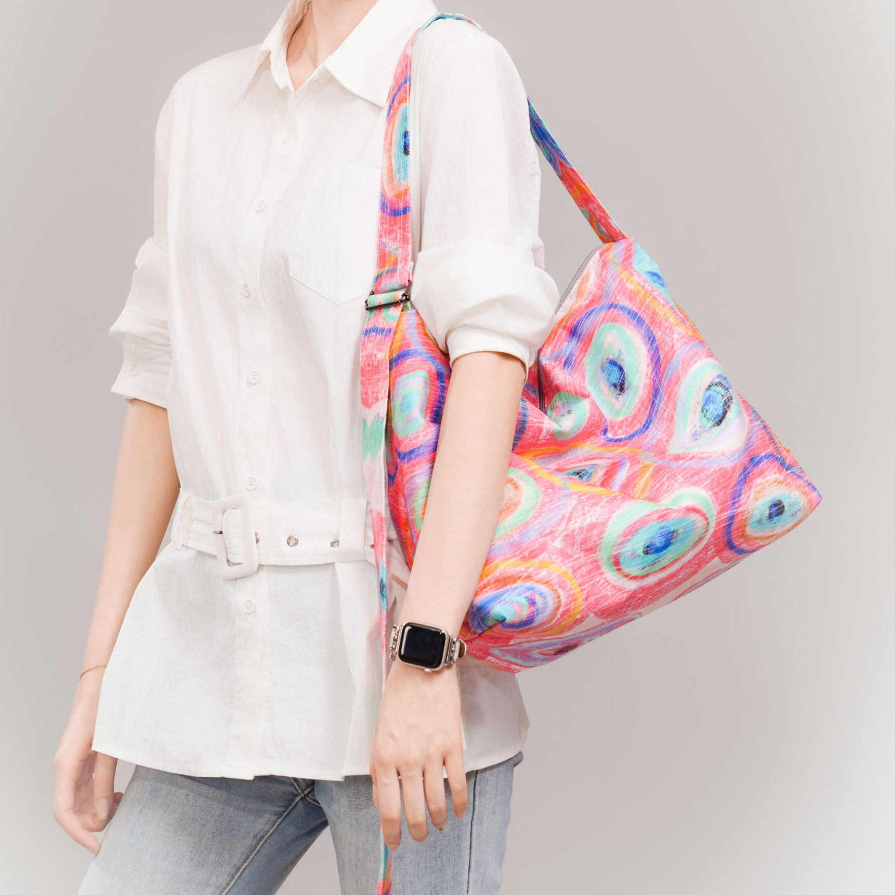 无品牌【宽肩带】粉色眼睛纹时尚百搭小众单肩包潮流印花女士休闲,箱包皮具/热销女包/男包,单肩包,淘宝优惠券,粉丝福利购,淘宝优惠卷