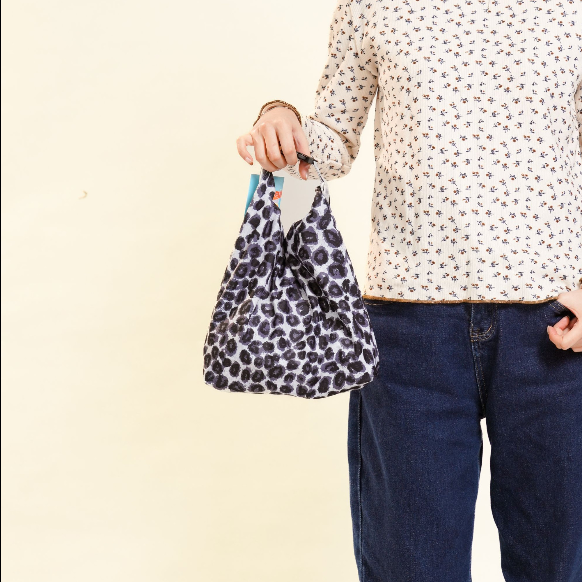 无则艺【卷卷包】黑豹时尚休闲手提文艺小托特包经典印花便携,箱包皮具/热销女包/男包,单肩包,淘宝优惠券,粉丝福利购,淘宝优惠卷