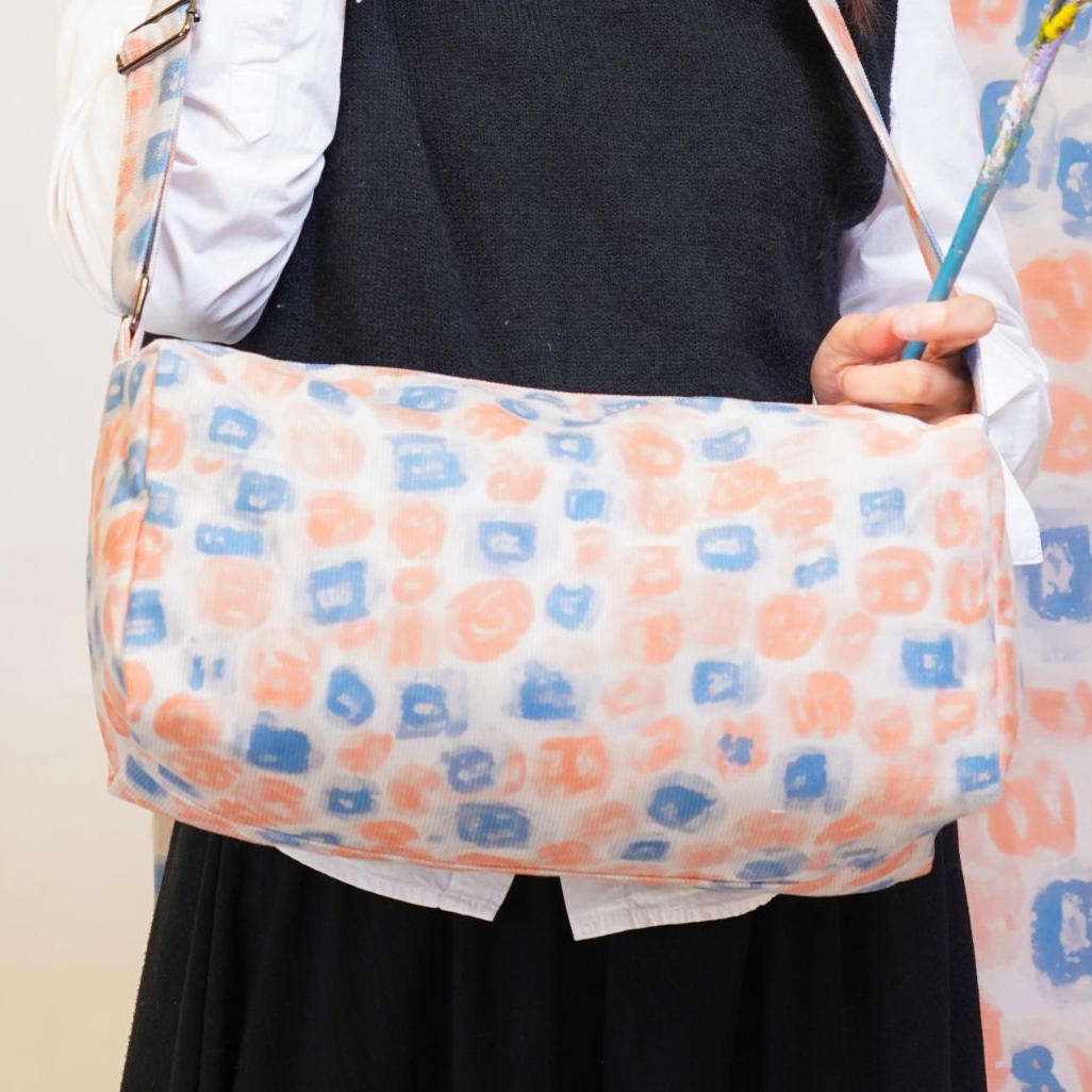 无则艺【枕头包】橘子印花休闲时尚轻便单肩百搭户外圆形潮流便携