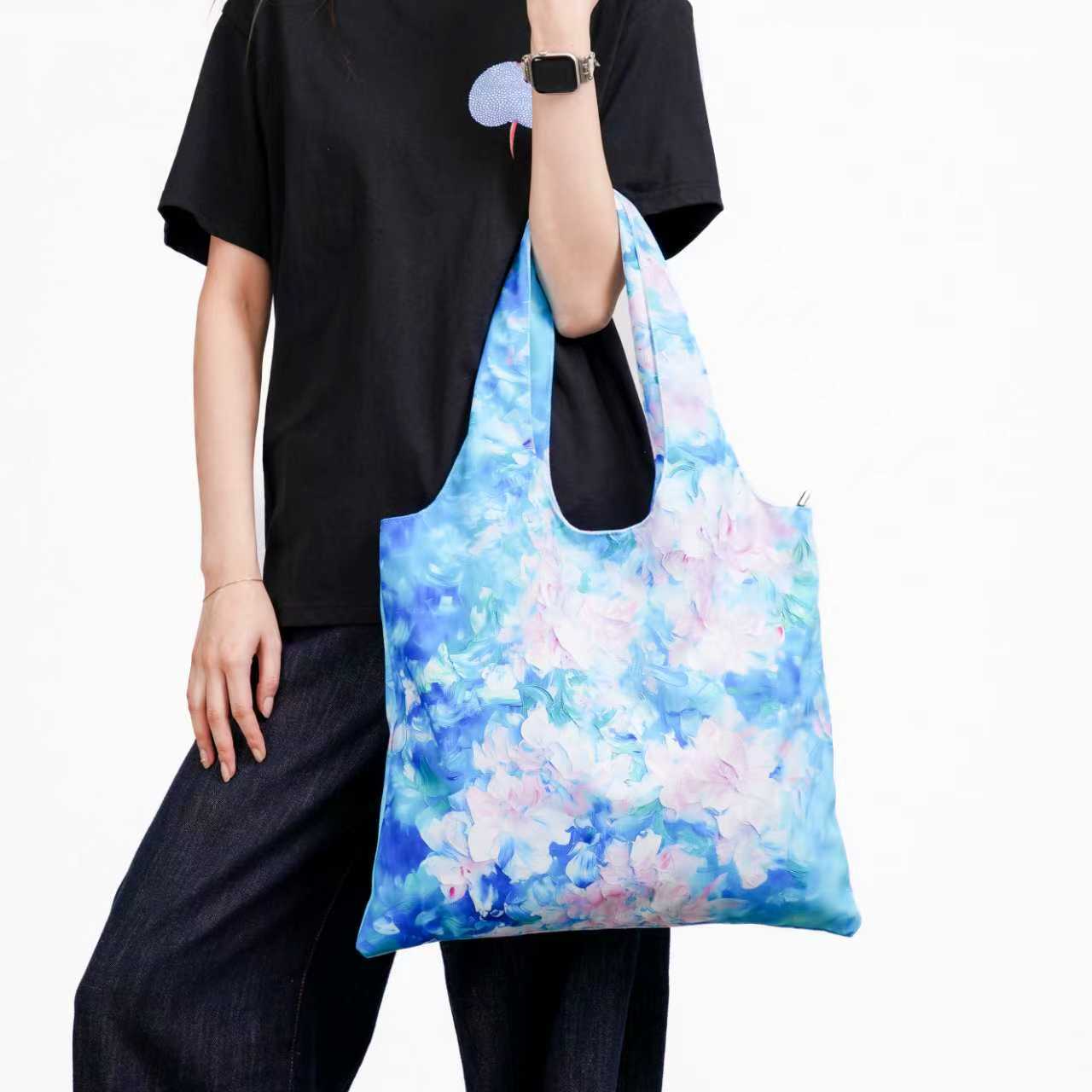 无则艺【拉链短绒科技布背心包】烟水蓝花时尚印花运动单肩环保百,箱包皮具/热销女包/男包,单肩包,淘宝优惠券,粉丝福利购,淘宝优惠卷