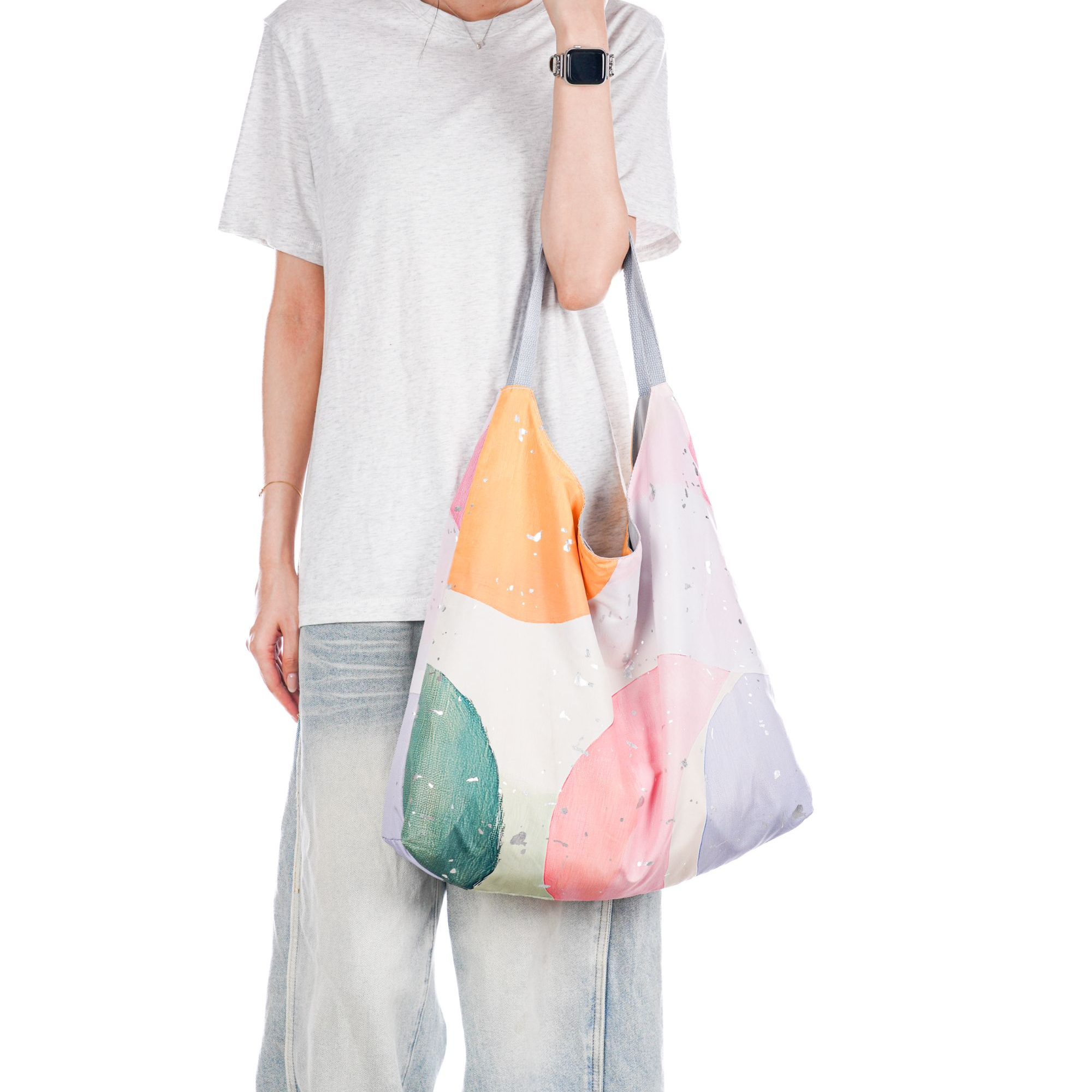 无则艺【撒银冰丝月牙】云光原创亲肤夏季款时尚休闲印花单肩环保,箱包皮具/热销女包/男包,单肩包,淘宝优惠券,粉丝福利购,淘宝优惠卷