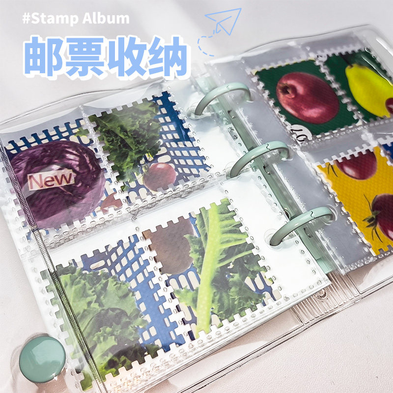 可得优邮票收纳册mini可拆迷你3孔活页夹a8小卡1寸透明外壳手账本小卡收纳册ins拍立得收纳相册四宫格wk-mini图片