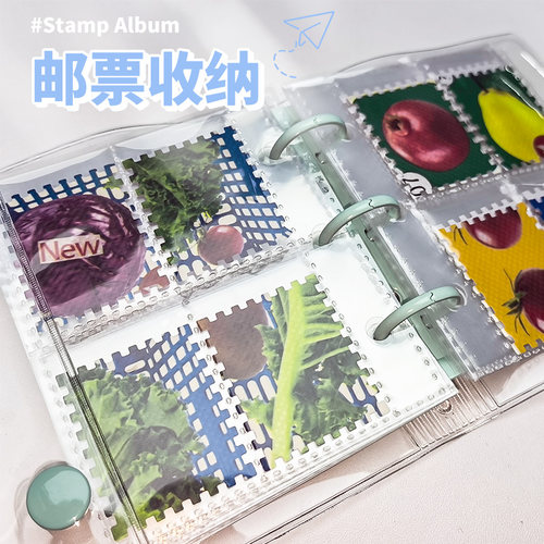 可得优邮票收纳册mini可拆迷你3孔活页夹a8小卡1寸透明外壳手账本小卡收纳册ins拍立得收纳相册四宫格wk-mini
