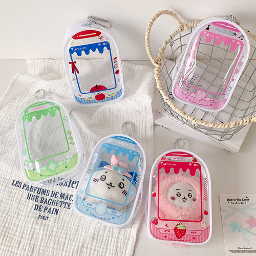 ins少女小清新透明草莓娃包