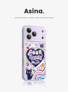 彩色涂鸦猫猫适用苹果秒变17promax手机壳iphone16新款保护套14高级感Ao6液态硅胶可爱15pro全包镜头13大视窗