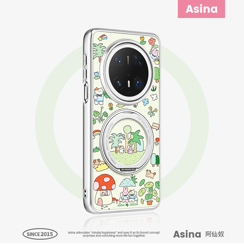 春日花园适用华为Mate60Pro手机壳磁吸带支架新款mt70por+支点保护套高级感小清新好看的可爱mete60防摔全包