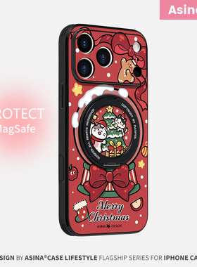 猫咪水晶球适用苹果17Promax手机壳新款ip15磁吸带支架iPhone16Pro保护套支点14高级Ho3可爱圣诞节13pm全包