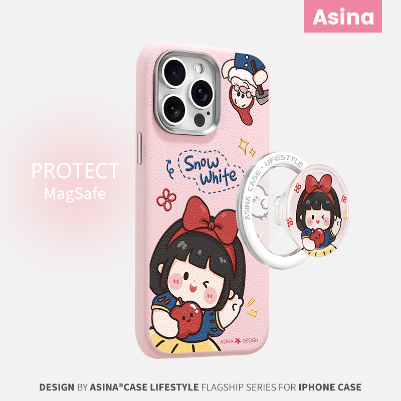 比耶公主适用iPhone16Promax手机壳14Pro磁吸支架苹果15pro保护套To1可爱的全包素皮秋冬ip13pm新款高级感女