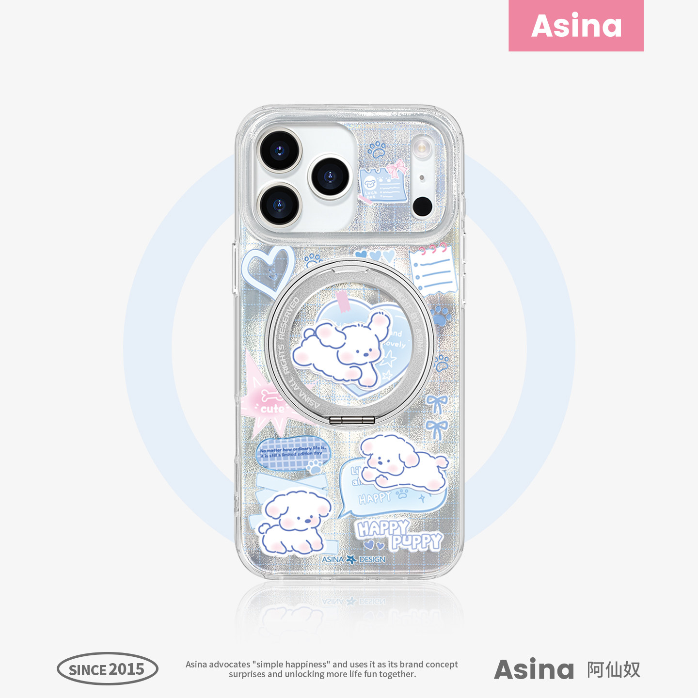 狗狗手账适用苹果17Promax手机壳新款ip15磁吸带支架iPhone16Pro保护套14可爱波漾网红Ho7支点高级感13pm全包