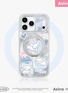 狗狗手账适用苹果17Promax手机壳新款ip15磁吸带支架iPhone16Pro保护套14可爱波漾网红Ho7支点高级感13pm全包