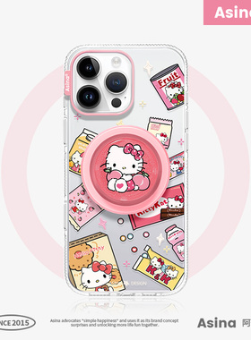Kitty零食屋适用iPhone16Promax手机壳14磁吸支架苹果15pro保护套Ho8网红可爱的女全包透明ip13Pro新款高级感