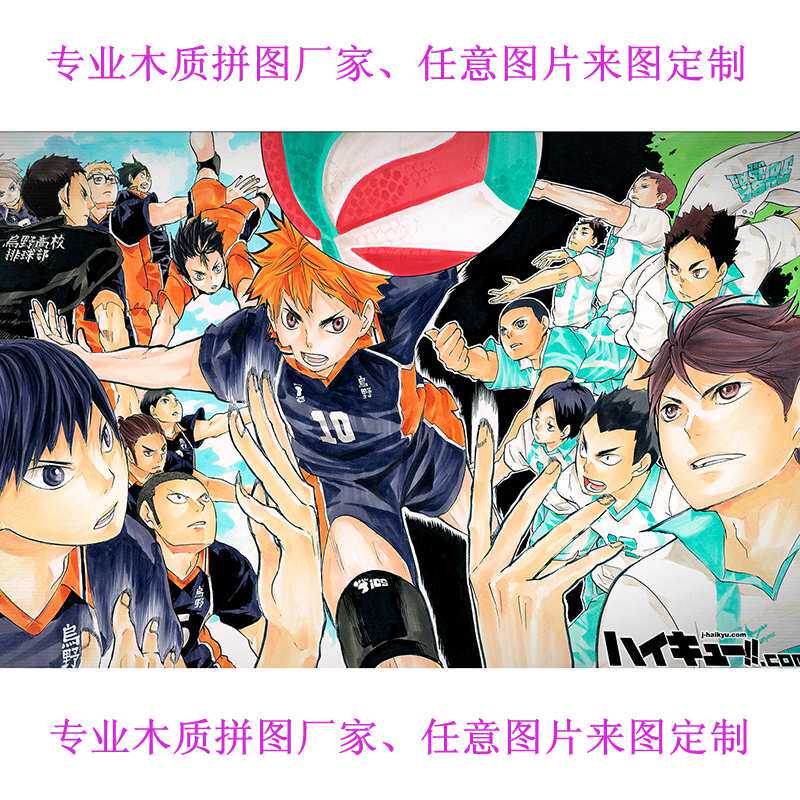 定制卡通漫画排球少年!日向翔阳500/1000片成人木质大拼图礼物