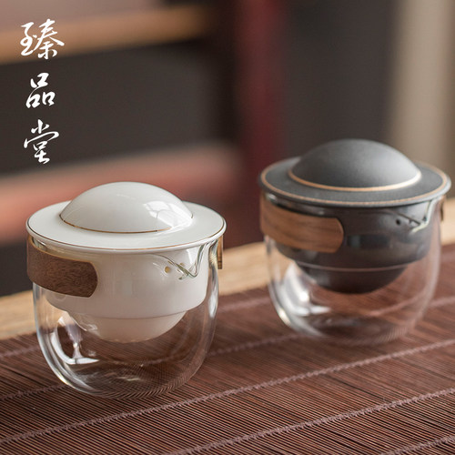 臻品堂玻璃行星客杯户外小套茶具