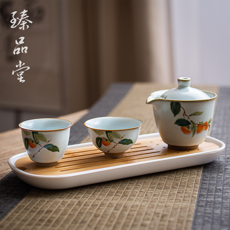旅行快客杯 汝窑便携陶瓷整套茶具 日式功夫茶杯一壶二杯泡茶套装在类目 餐饮具, 茶具, 功夫茶具中 - 来自Buy2taobao.com提供专业的淘宝代购服务