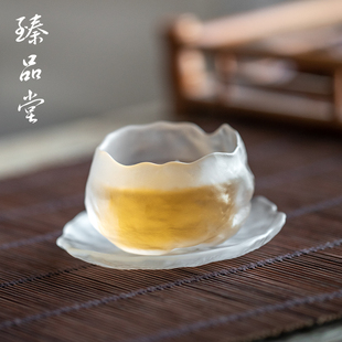 琉璃品茗杯单杯日式 臻品堂 小茶杯功夫茶具玻璃杯家用主人杯