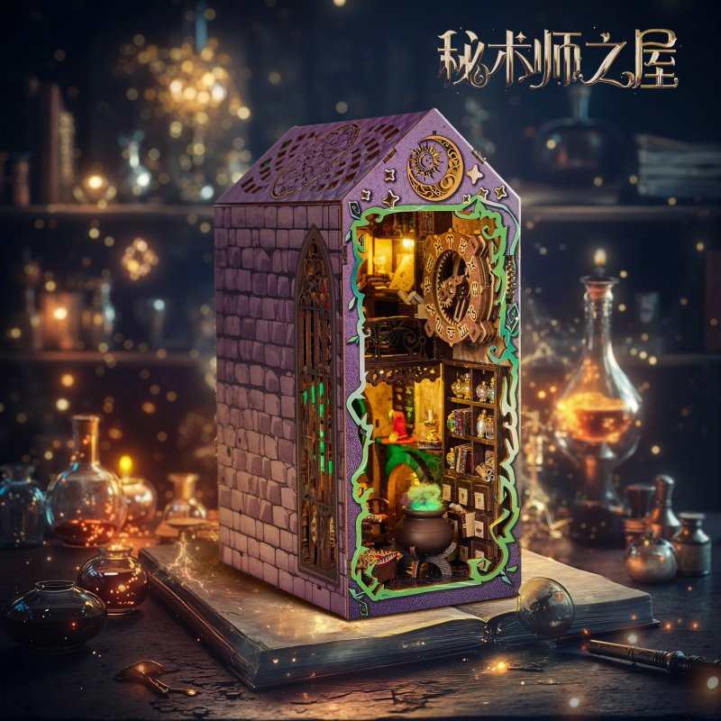 秘术师之屋魔法书立diy小房子3D立体拼装微缩模型建筑玩具礼物男