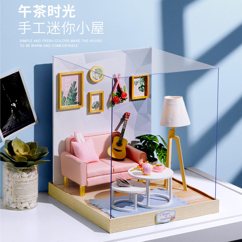 diy小房子手工拼装模型微场景摆件儿童娃娃屋女生日礼物ob11小屋