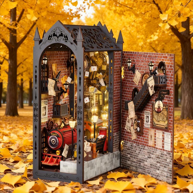 时空轨迹木质拼装玩具微缩小房子场景小屋模型礼物手工书立diy