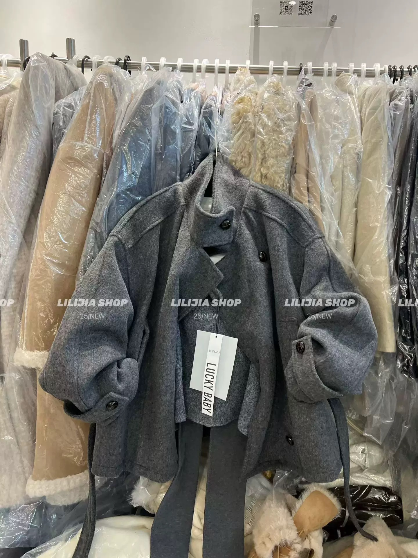 2025秋冬韩版宽松显瘦百搭立领羊绒外套内胆羽绒加厚保暖