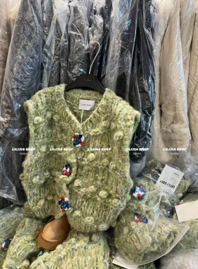 韩版复古粗针重工背心马甲毛衣叠穿加厚毛衣百搭马夹外套