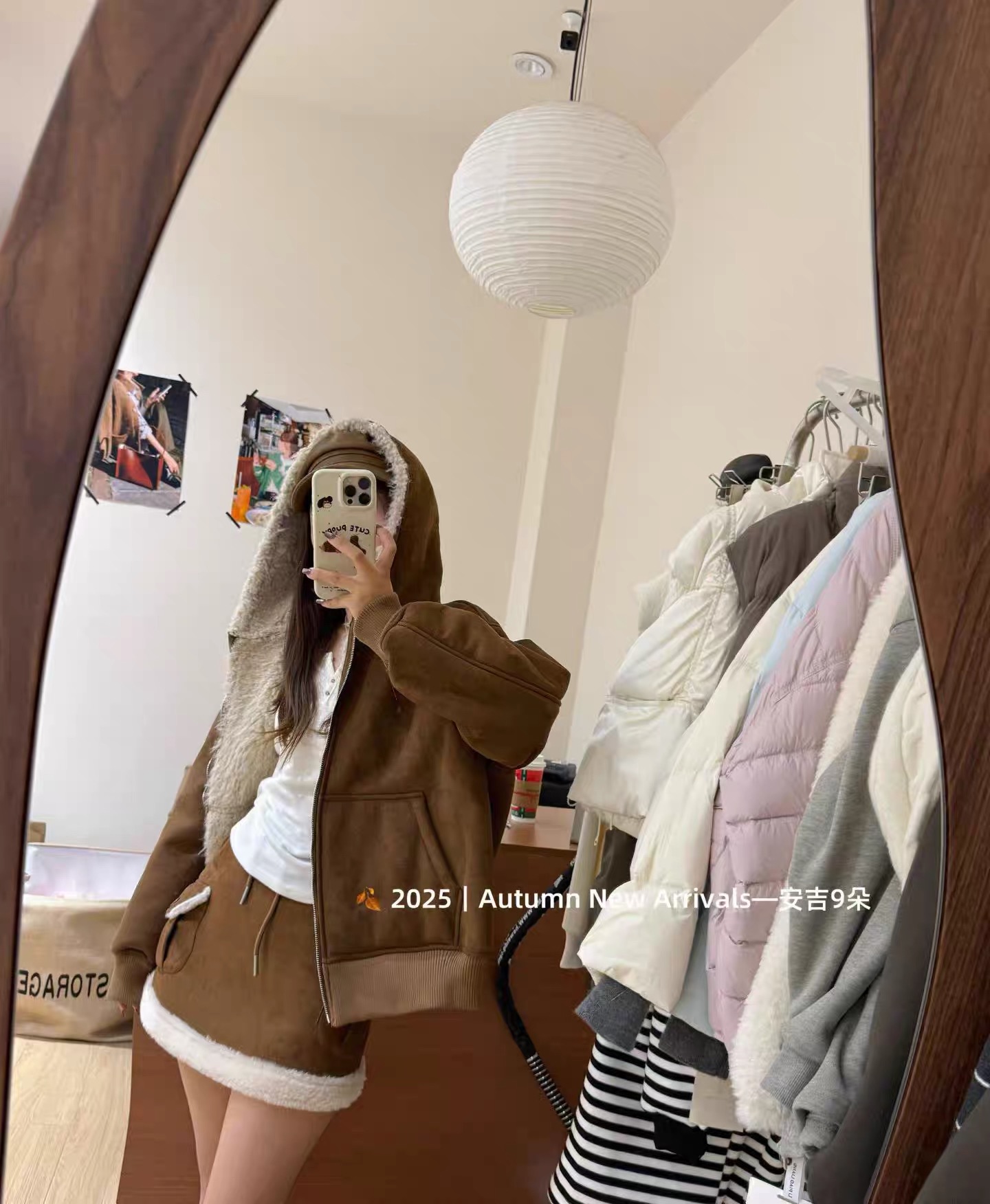 2025秋冬新款韩版时尚百搭宽松显瘦连帽皮毛一体外套女