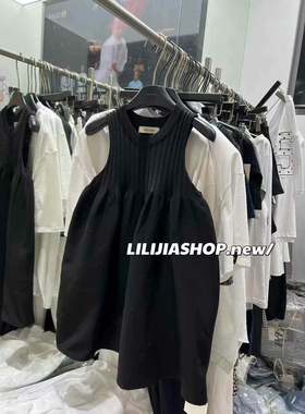 时髦甜美黑色背心连衣裙女夏2025新款休闲减龄无袖针织裙