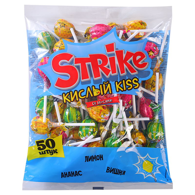 俄罗斯进口原装50支棒糖一糖双味KDV混合水果硬糖儿童棒棒糖565g