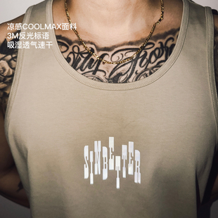 SUPERTOFU吸湿透气速干 3M反光标语 COOLMAX窄肩运动背心SS26