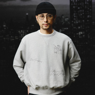 素 音乐元 简约复古 刺绣图案 AW25 SUPERTOFU 圆领卫衣 刺绣手绘