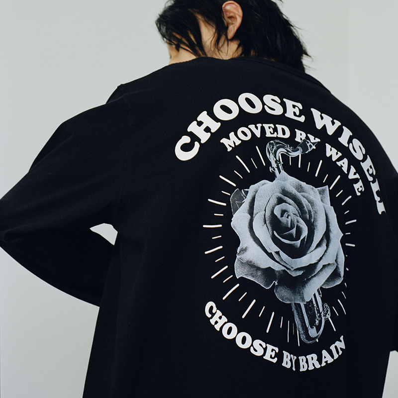 玫瑰萨克斯厚实长袖T恤