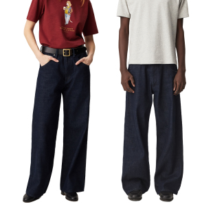 SUPERTOFU竹节棉12.3oz蓝白赤耳宽松直筒五袋原色牛仔裤 SS26 长裤