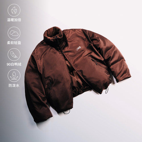 SUPERTOFU AW24轻盈面料 保暖90白鸭绒 下摆抽绳 双拉链 羽绒服