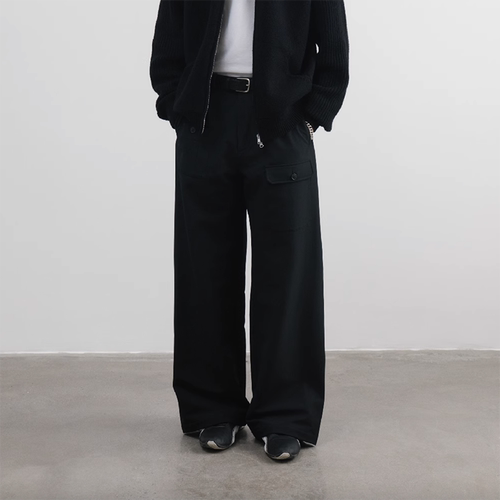 SUPERTOFU(SPTF) AW24 防泼水抗皱 内里加绒保暖 四面弹阔腿长裤