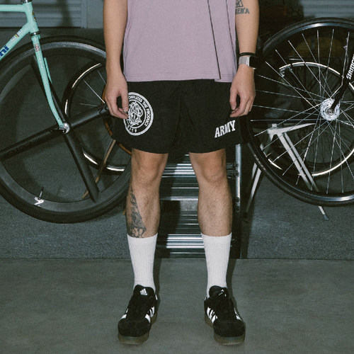 复古图案尼龙短裤SUPERTOFU