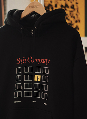 SUPERTOFU(SPTF) AW24 舒服公司 爵士剪影图案 加绒连帽卫衣