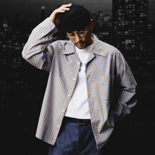 古巴领 衬衫 拼色细格纹 单口袋休闲长袖 AW25 简约复古 SUPERTOFU
