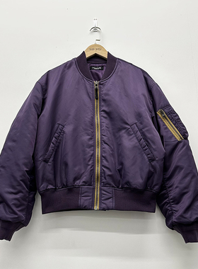 SUPERTOFU 撞色点缀 短宽 暗紫色 银灰色 MA1夹棉夹克 Bomber外套